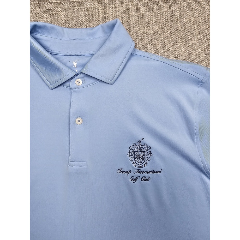 Trump International Polo Shirt Mens Medium Blue Trump Fairway & Greene USA